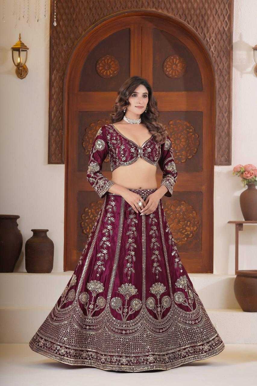 Chinon Silk Designer Sequins Lehenga Outfits